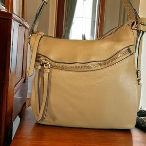 Vince Camuto Crossbody Bag Purse Cappuccino Beige 100% Genuine Leather
